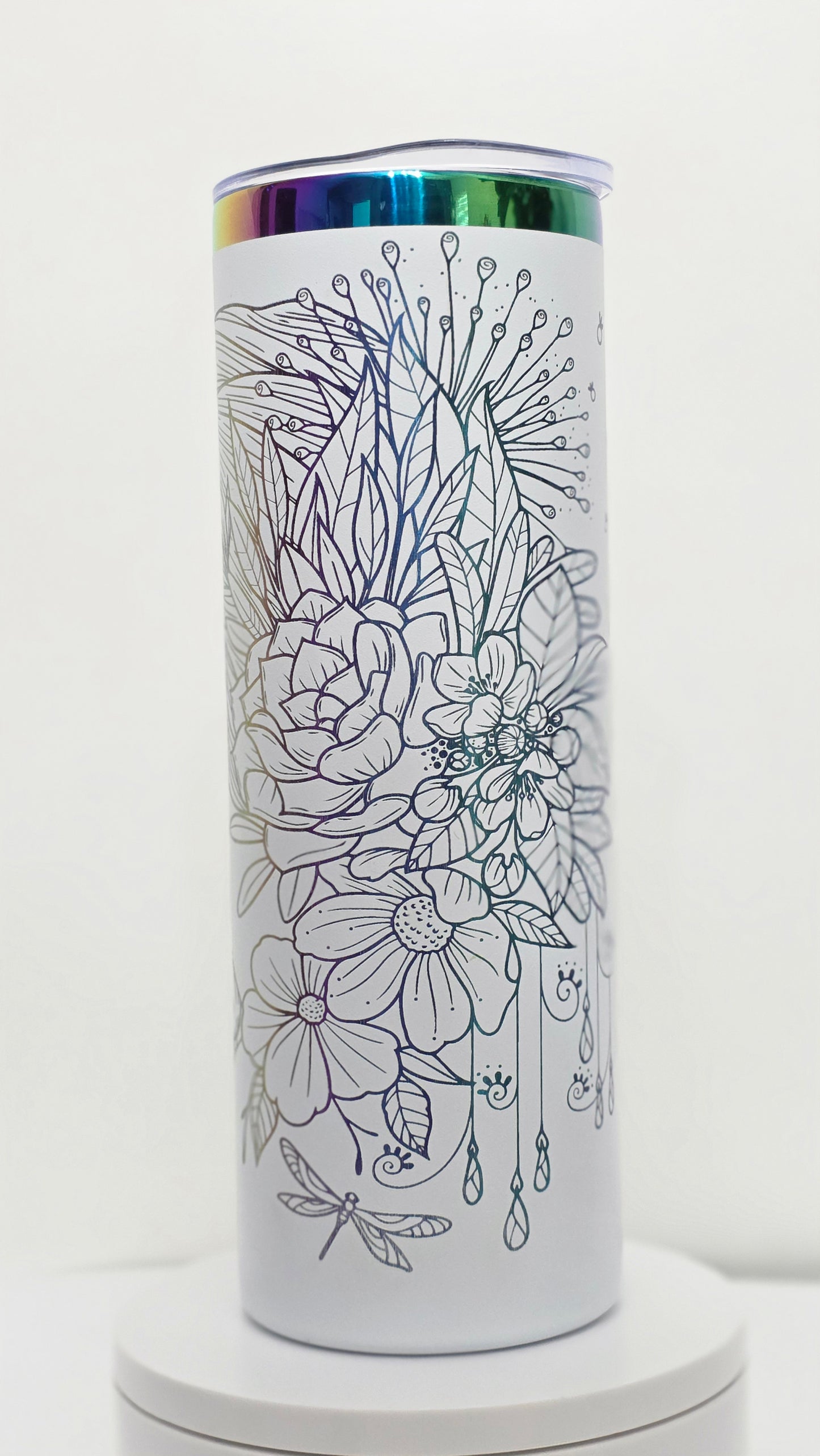 20oz. Floral Woman Tumbler | Boho Art Tumbler | Insulated Travel Cup | Gift for Her