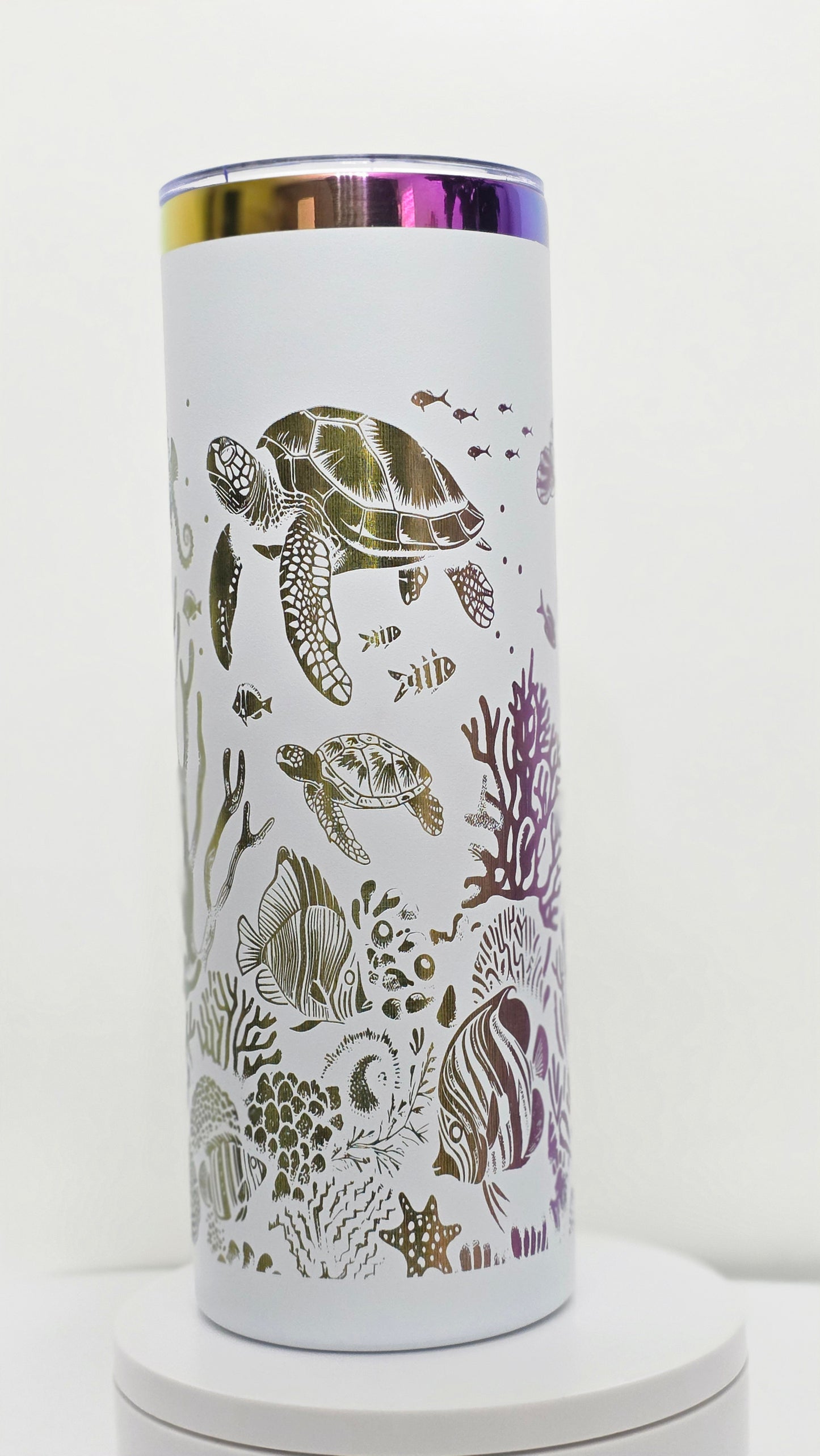 20 oz Ocean Tumbler | Sea Turtle Tumbler | Coastal Stainless Steel Tumbler | Beach Travel Cup | Ocean Lover Gift | Insulated Drinkware