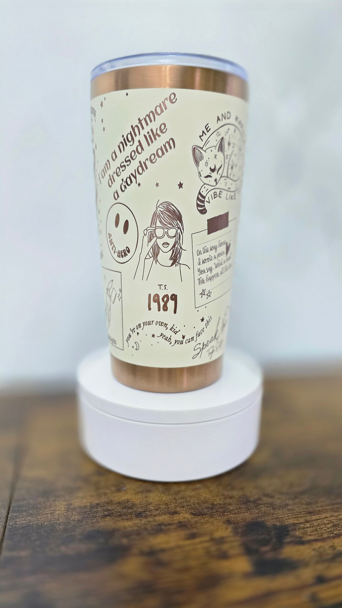Reputation Era Lyrics Tumbler | Taylor Swift Inspired Stainless Steel Travel Cup | Swiftie Gift