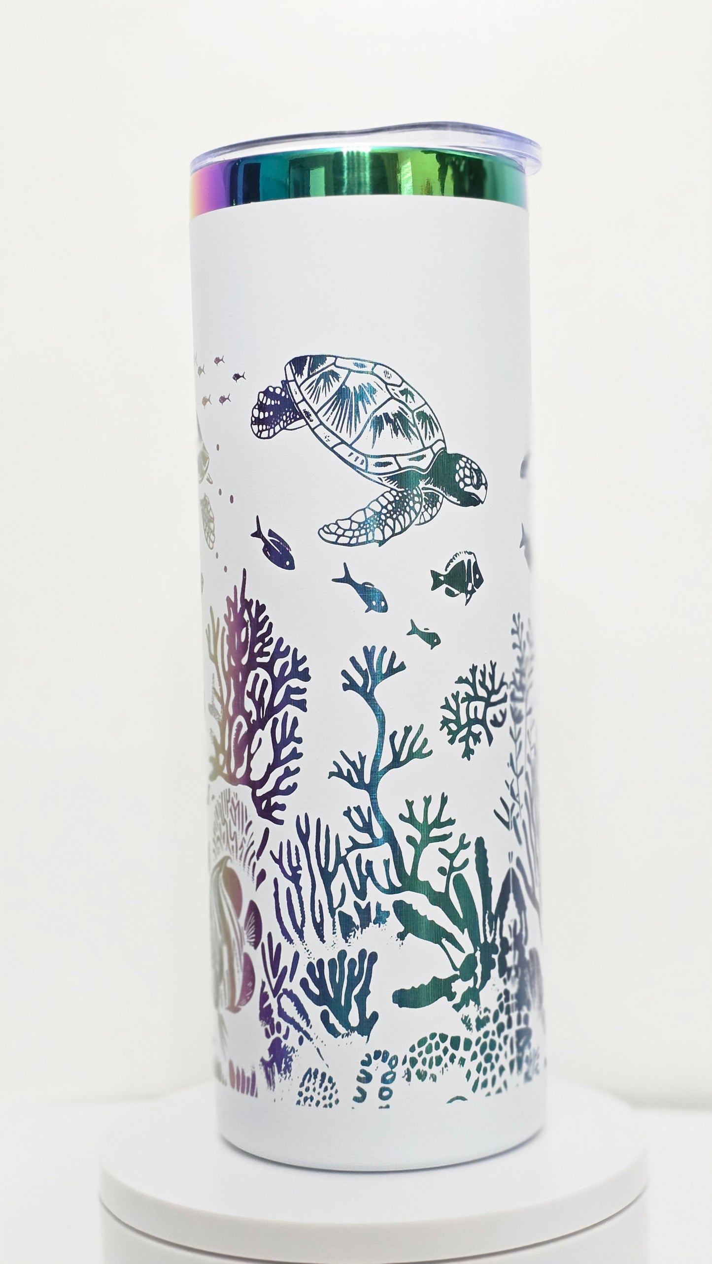 20 oz Ocean Tumbler | Sea Turtle Tumbler | Coastal Stainless Steel Tumbler | Beach Travel Cup | Ocean Lover Gift | Insulated Drinkware