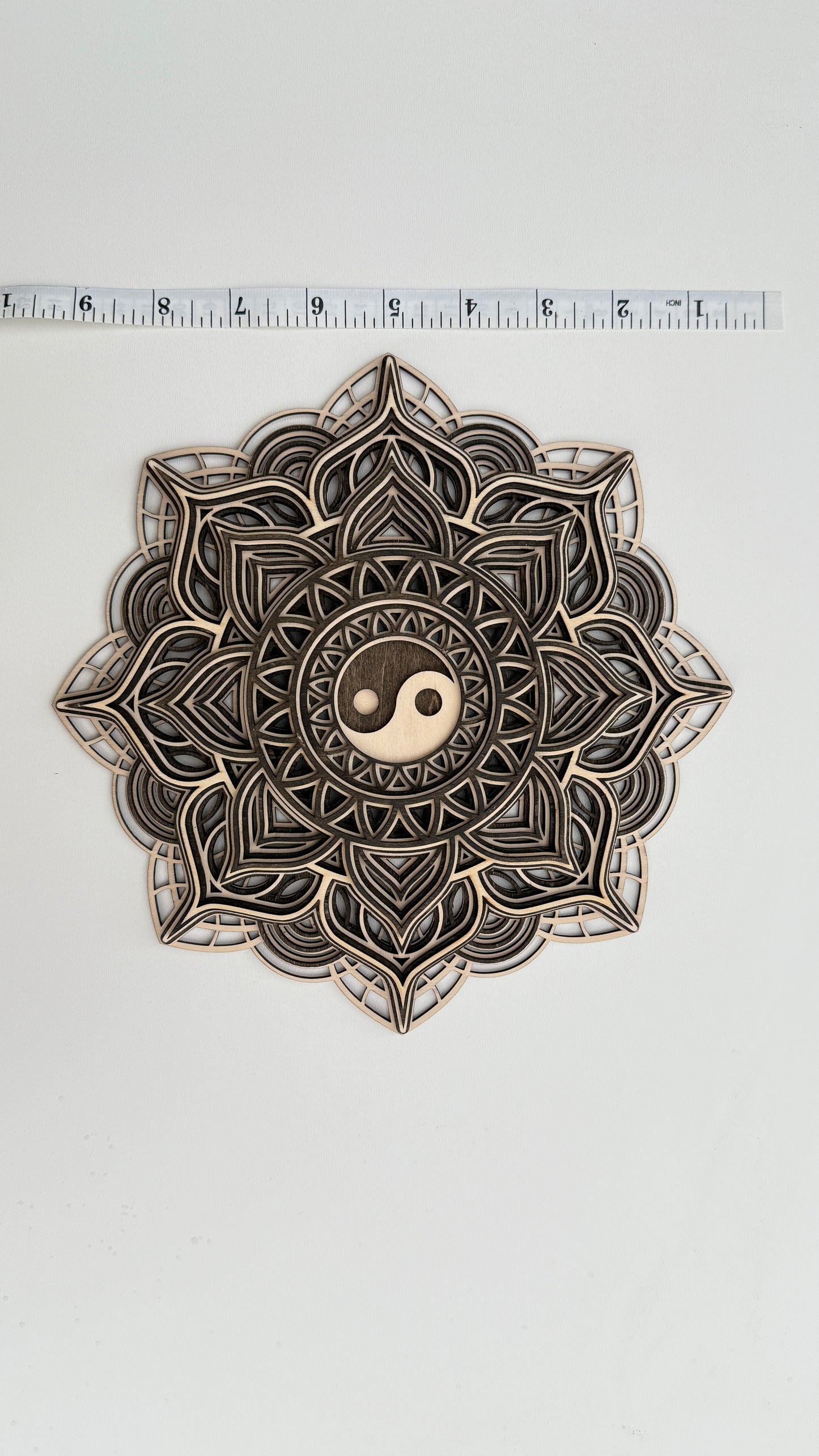 Layered Wooden Yin-Yang Mandala – Symbol of Balance