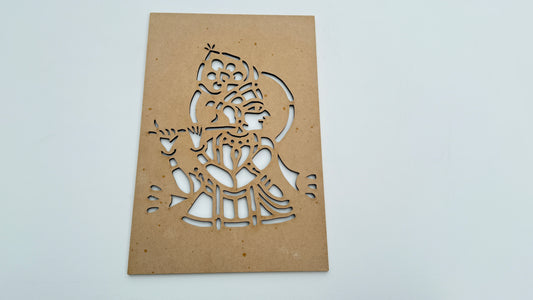 Lord Krishna Wooden Wall Art – Flute Design